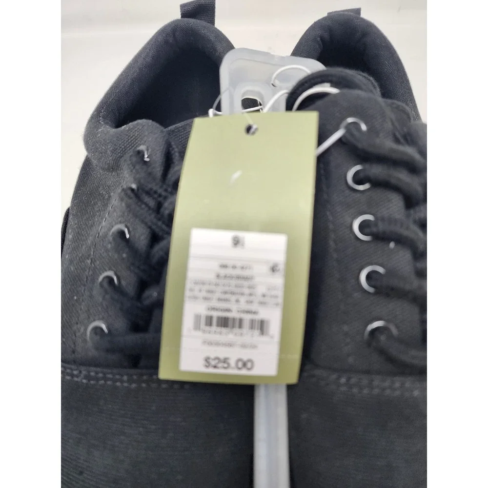 Goodfellow & Co Mens Low Top Lace Up Sneakers Black Canvas Casual Size 9.5